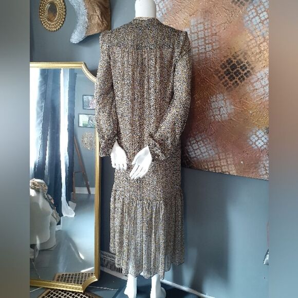 Zara Rustic Floral Flounced Midi Dress - Picture 13 of 16